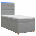 vidaXL LED Boxspringbed met Matras Donkergrijs 90 x 190 cm Stof