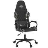 vidaXL Massage gamestoel kunstleer zwart en blauw