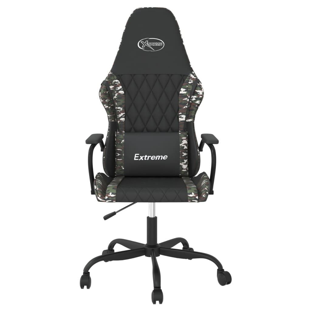 vidaXL Massage gamestoel kunstleer zwart en blauw
