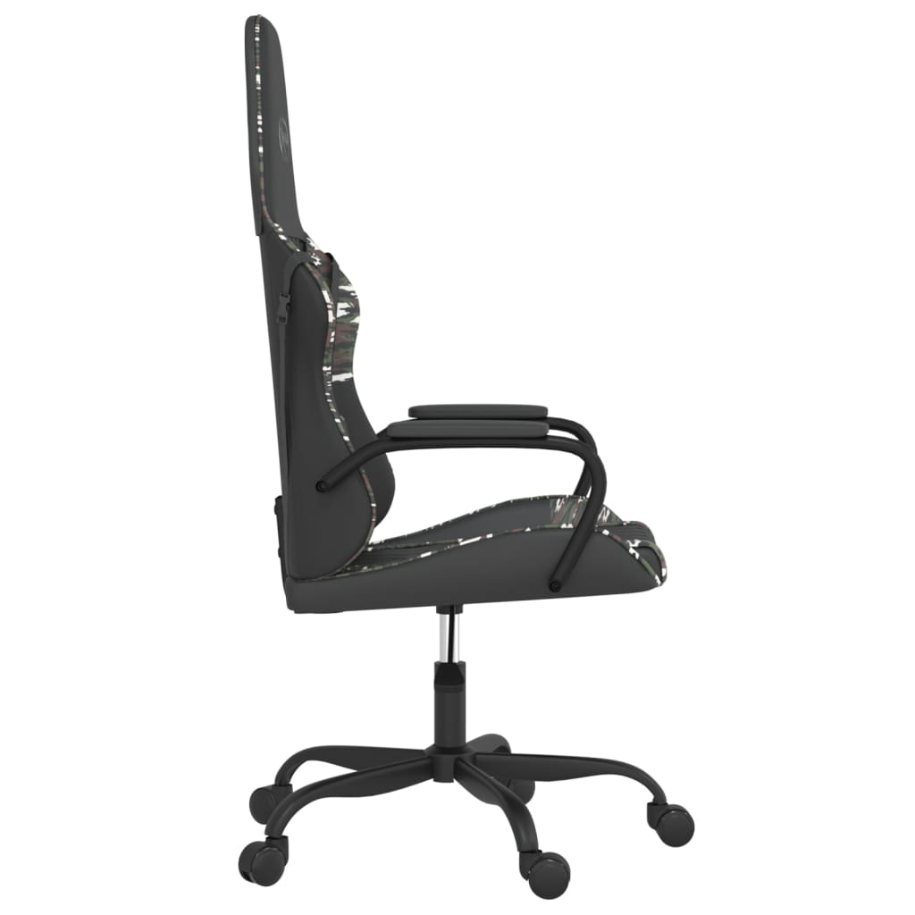 vidaXL Massage gamestoel kunstleer zwart en blauw