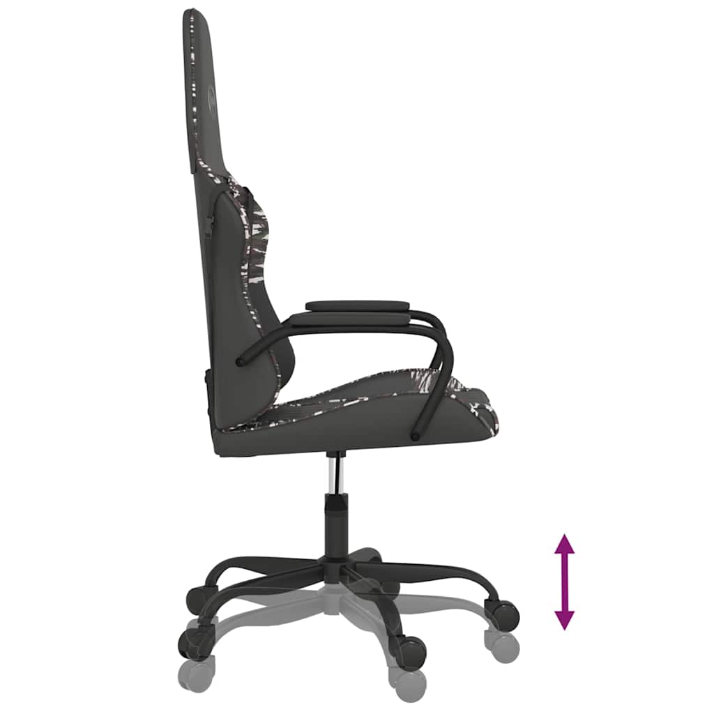 vidaXL Massage gamestoel kunstleer zwart en blauw
