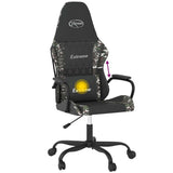 vidaXL Massage gamestoel kunstleer zwart en blauw
