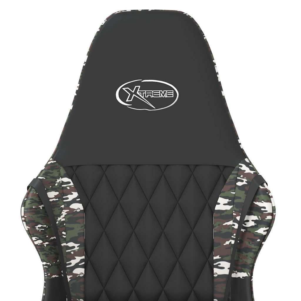 vidaXL Massage gamestoel kunstleer zwart en blauw