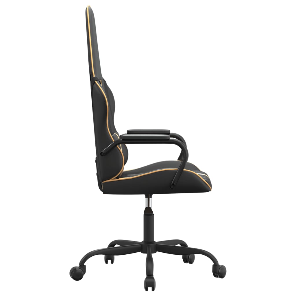 vidaXL Massage gamestoel kunstleer zwart en blauw