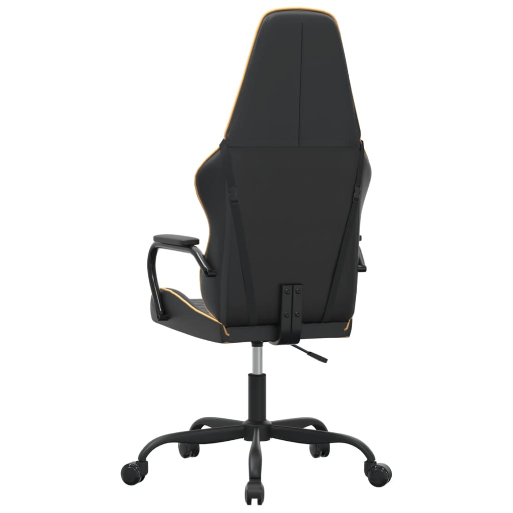 vidaXL Massage gamestoel kunstleer zwart en blauw