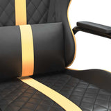 vidaXL Massage gamestoel kunstleer zwart en blauw