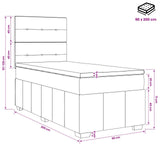 vidaXL LED Boxspringbed met Matras Donkergrijs 90 x 190 cm Stof