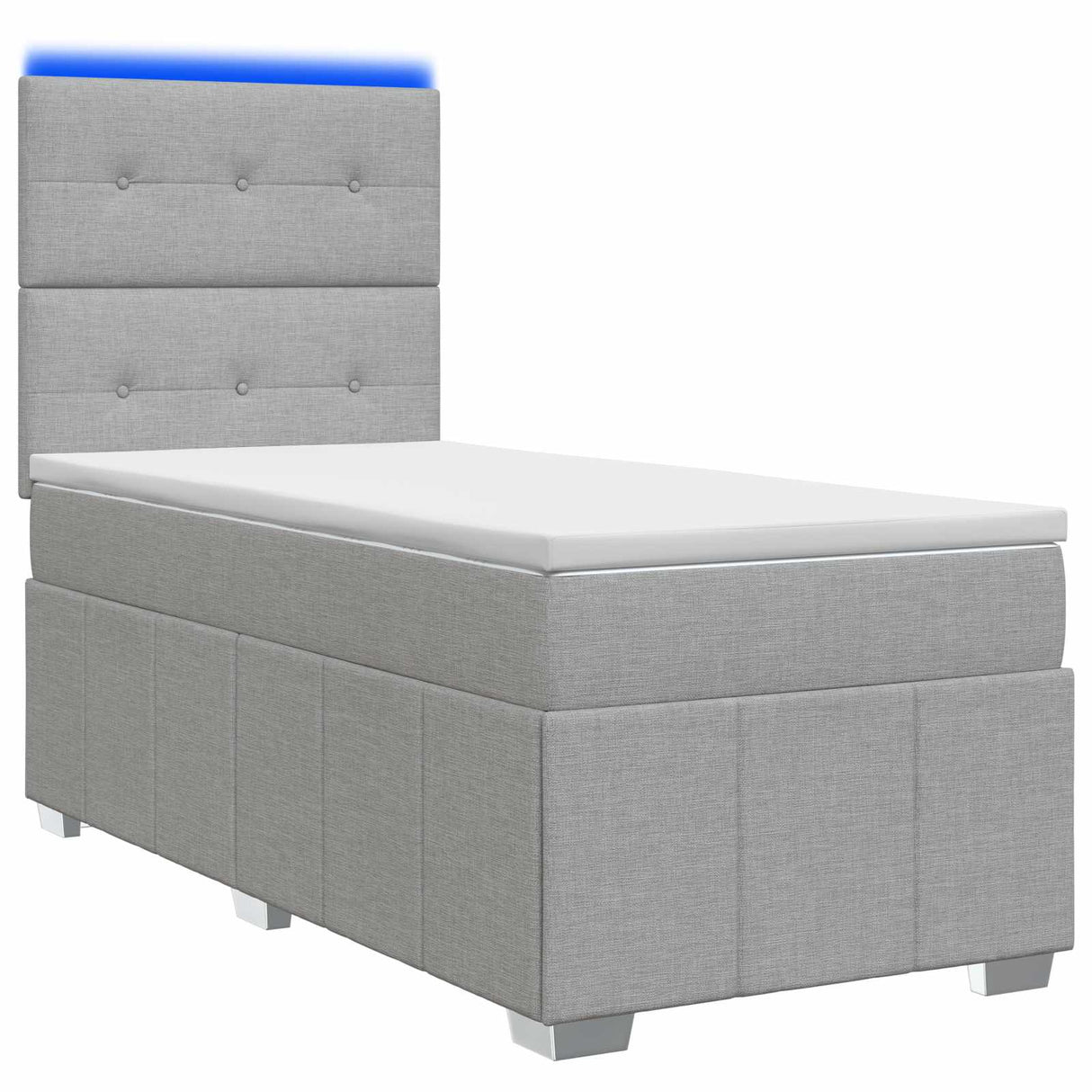 vidaXL LED Boxspringbed met Matras Donkergrijs 90 x 190 cm Stof