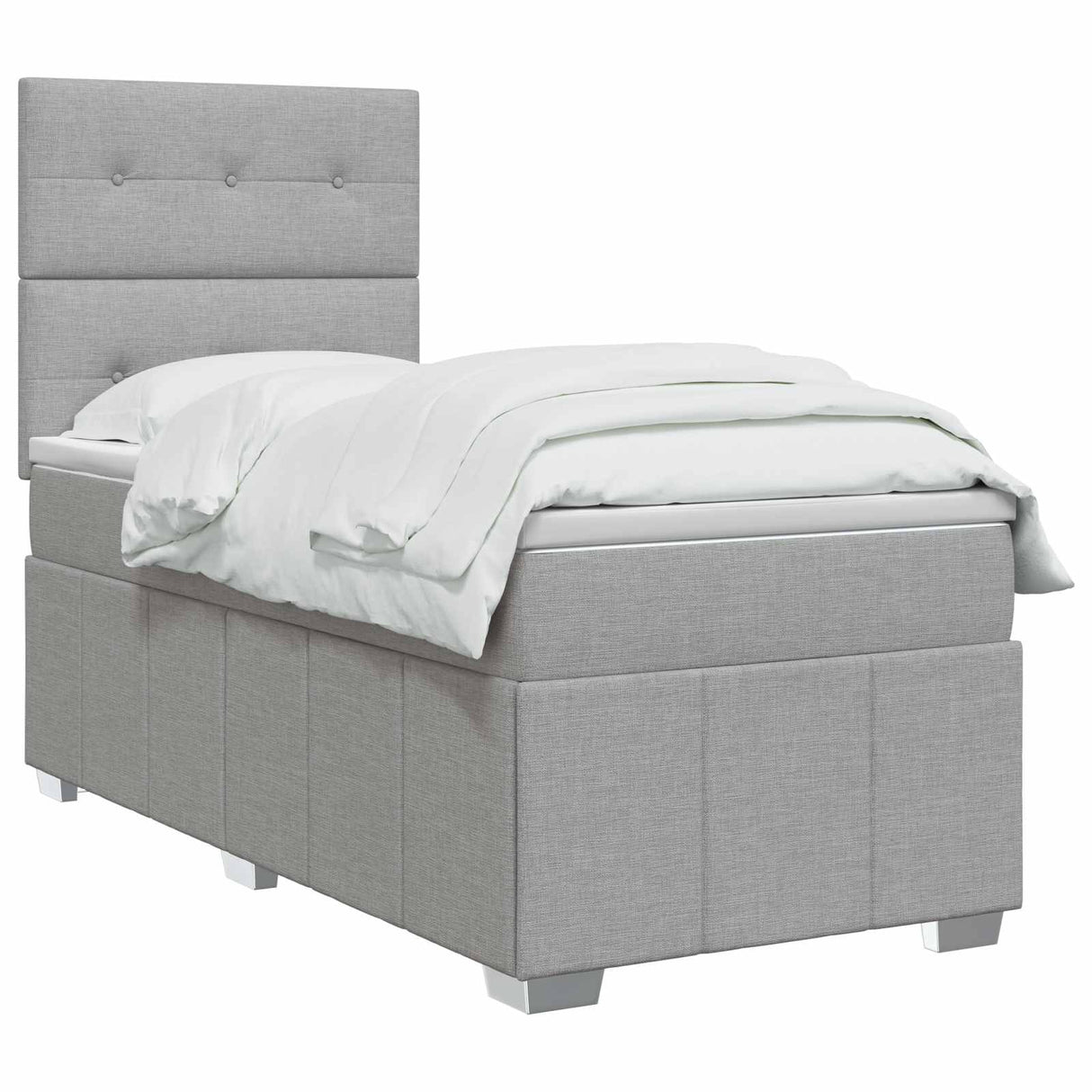 vidaXL LED Boxspringbed met Matras Donkergrijs 90 x 190 cm Stof