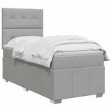 vidaXL LED Boxspringbed met Matras Donkergrijs 90 x 190 cm Stof