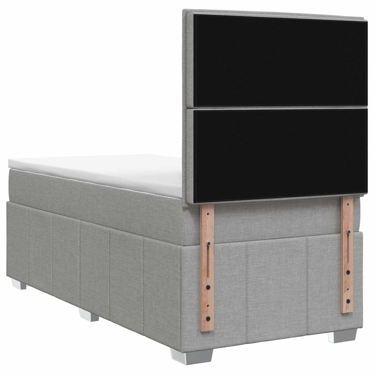 vidaXL LED Boxspringbed met Matras Donkergrijs 90 x 190 cm Stof