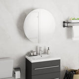 vidaXL Badkamerkast met ronde spiegel en LED 40x40x17,5 cm wit