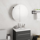 vidaXL Badkamerkast met ronde spiegel en LED 40x40x17,5 cm wit