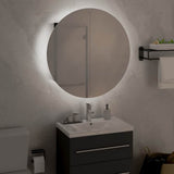 vidaXL Badkamerkast met ronde spiegel en LED 40x40x17,5 cm wit