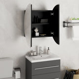 vidaXL Badkamerkast met ronde spiegel en LED 40x40x17,5 cm wit