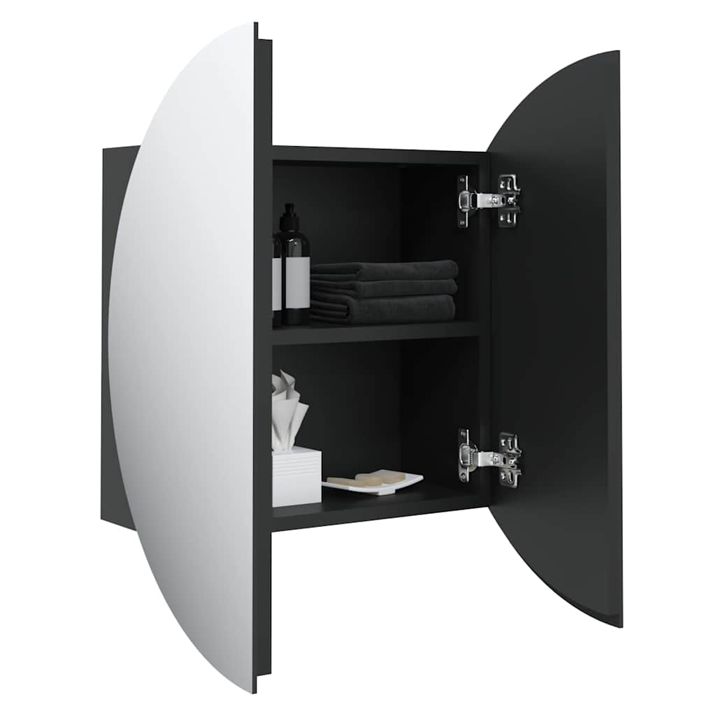 vidaXL Badkamerkast met ronde spiegel en LED 40x40x17,5 cm wit