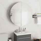 vidaXL Badkamerkast met ronde spiegel en LED 40x40x17,5 cm wit