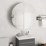 vidaXL Badkamerkast met ronde spiegel en LED 40x40x17,5 cm wit