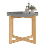 vidaXL Salontafel 53x53x43,5 cm bewerkt hout en grenenhout grijs