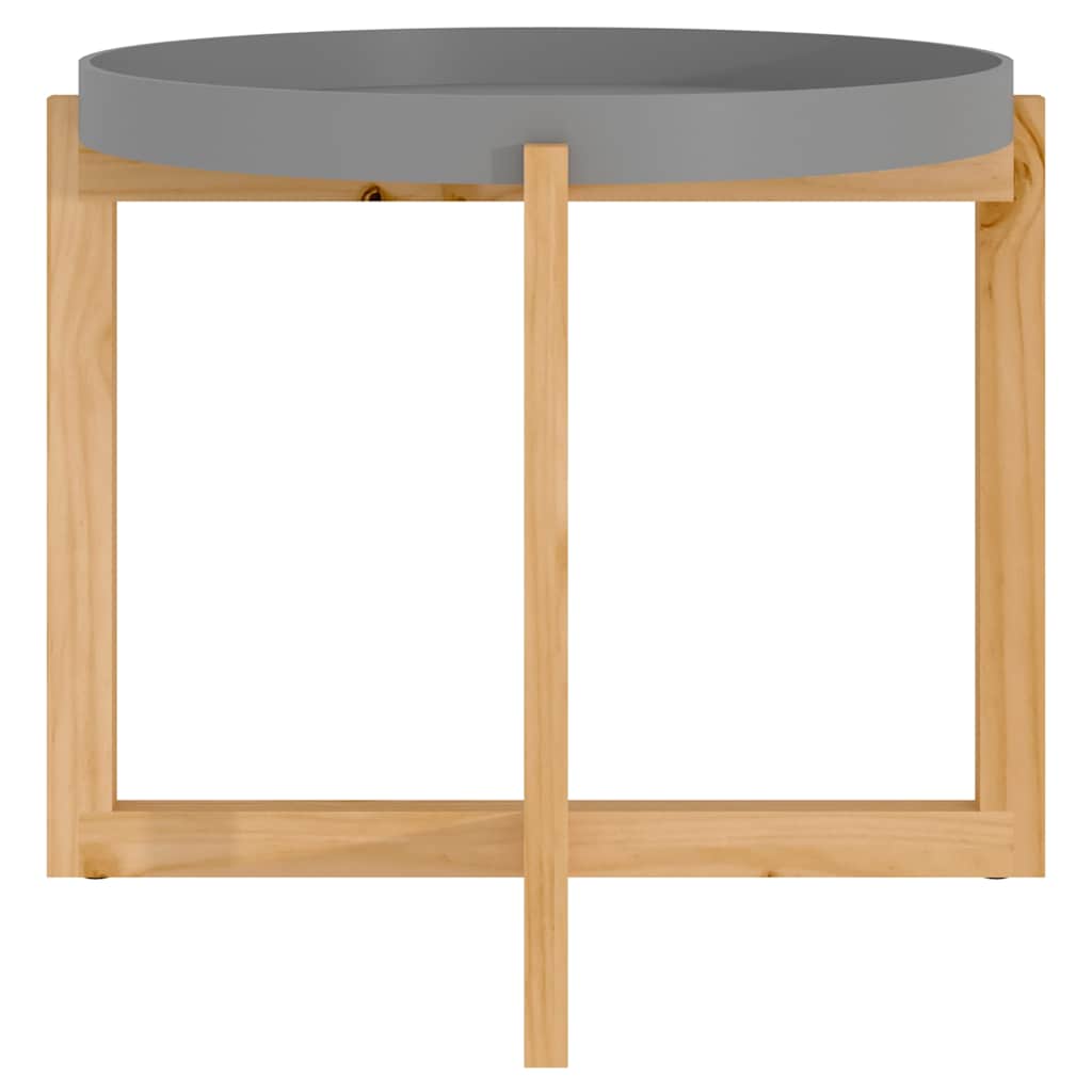 vidaXL Salontafel 53x53x43,5 cm bewerkt hout en grenenhout grijs