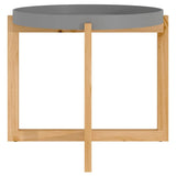 vidaXL Salontafel 53x53x43,5 cm bewerkt hout en grenenhout grijs