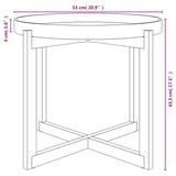 vidaXL Salontafel 53x53x43,5 cm bewerkt hout en grenenhout grijs