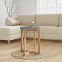 vidaXL Salontafel 41x41x48,5 cm bewerkt hout en grenenhout wit