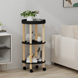 vidaXL Trolley 38x38x82 cm bewerkt hout en massief grenenhout wit