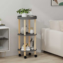vidaXL Trolley 38x38x82 cm bewerkt hout en massief grenenhout wit