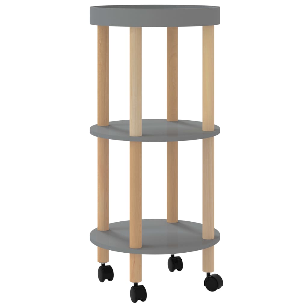 vidaXL Trolley 38x38x82 cm bewerkt hout en massief grenenhout wit