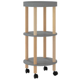 vidaXL Trolley 38x38x82 cm bewerkt hout en massief grenenhout wit