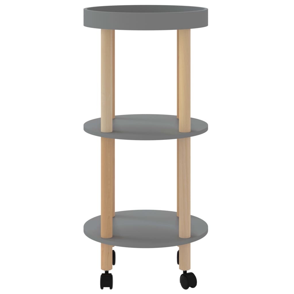 vidaXL Trolley 38x38x82 cm bewerkt hout en massief grenenhout wit