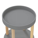 vidaXL Trolley 38x38x82 cm bewerkt hout en massief grenenhout wit