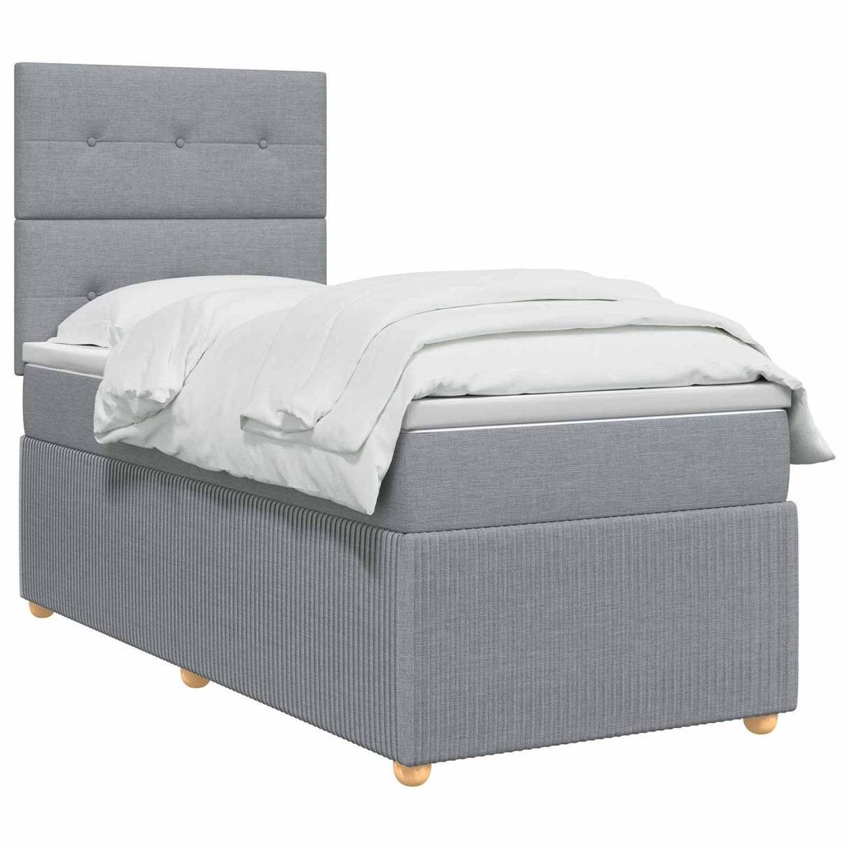 vidaXL LED Boxspringbed met Matras Donkergrijs 90 x 190 cm Stof