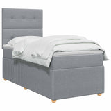 vidaXL LED Boxspringbed met Matras Donkergrijs 90 x 190 cm Stof