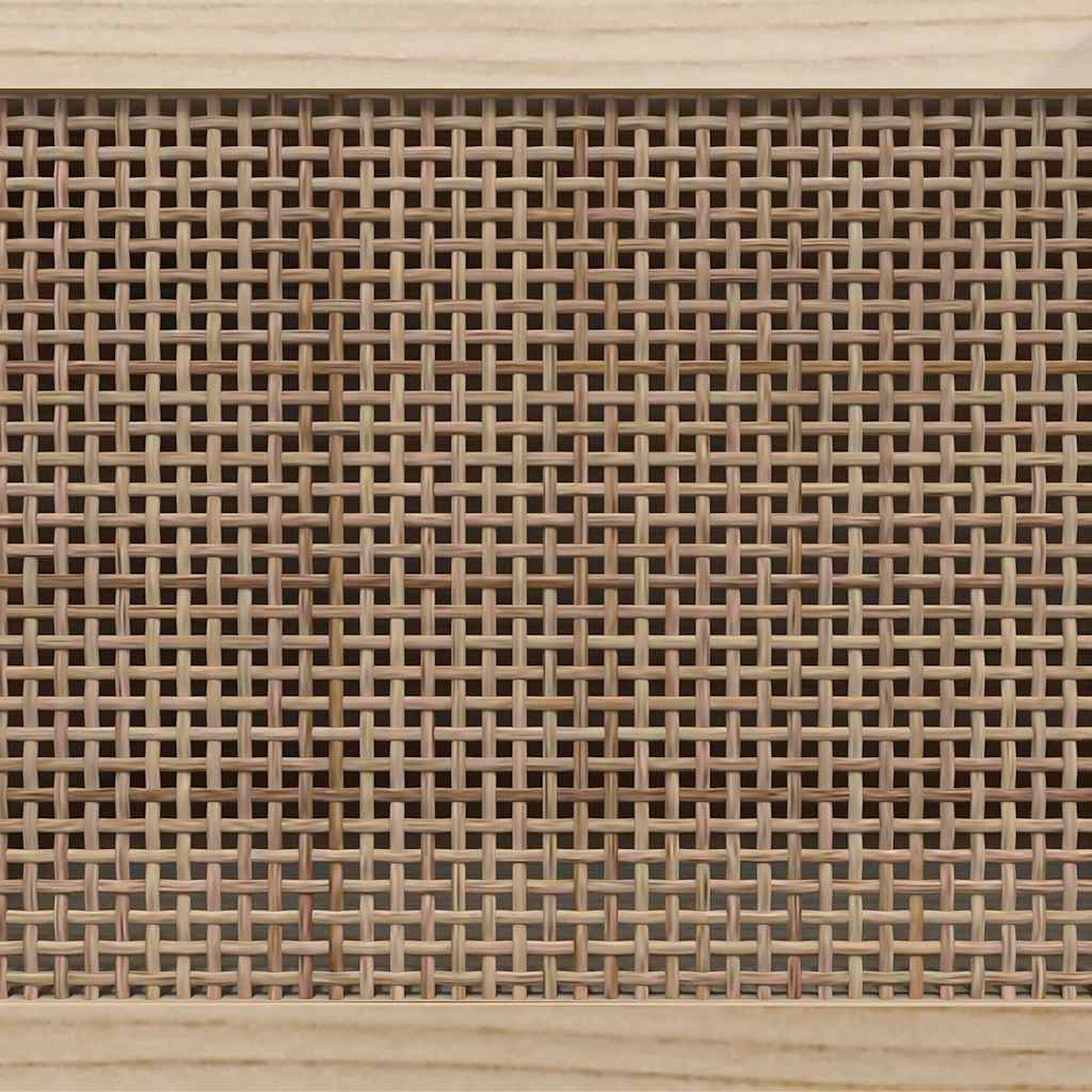 vidaXL TV cabinet 105x30x40 cm solid pine wood and rattan white