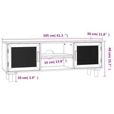 vidaXL TV cabinet 105x30x40 cm solid pine wood and rattan white
