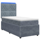 vidaXL LED Boxspringbed met Matras Donkergrijs 90 x 190 cm Fluweel