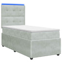 vidaXL LED Boxspringbed met Matras Donkergrijs 90 x 190 cm Fluweel