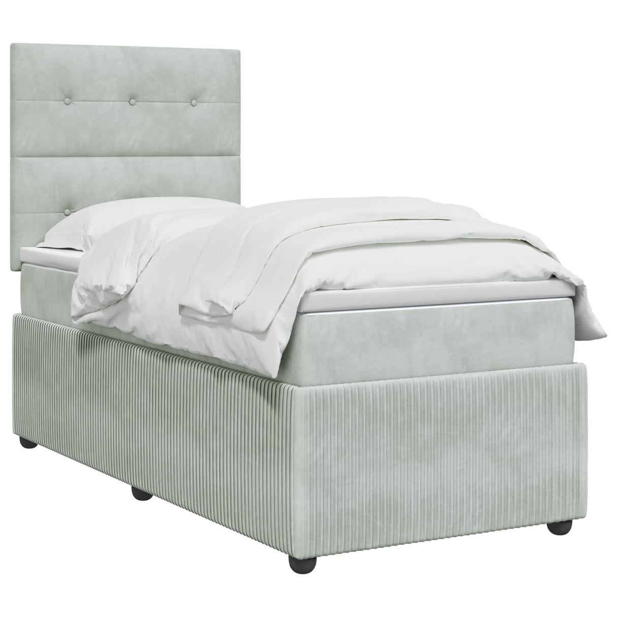 vidaXL LED Boxspringbed met Matras Donkergrijs 90 x 190 cm Fluweel