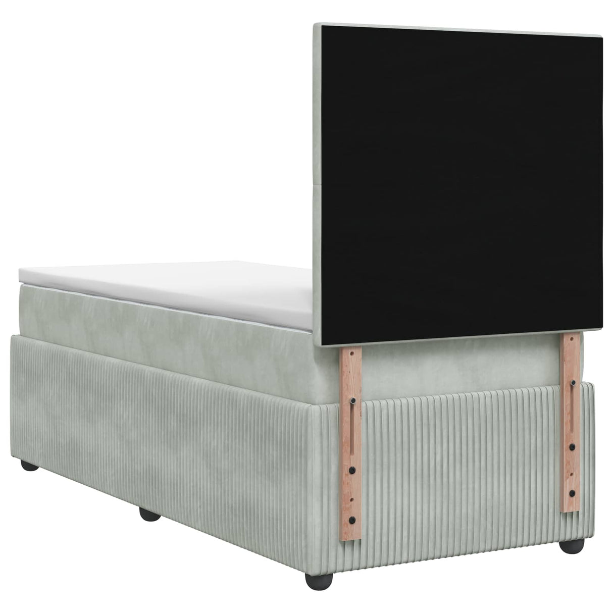 vidaXL LED Boxspringbed met Matras Donkergrijs 90 x 190 cm Fluweel