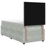 vidaXL LED Boxspringbed met Matras Donkergrijs 90 x 190 cm Fluweel