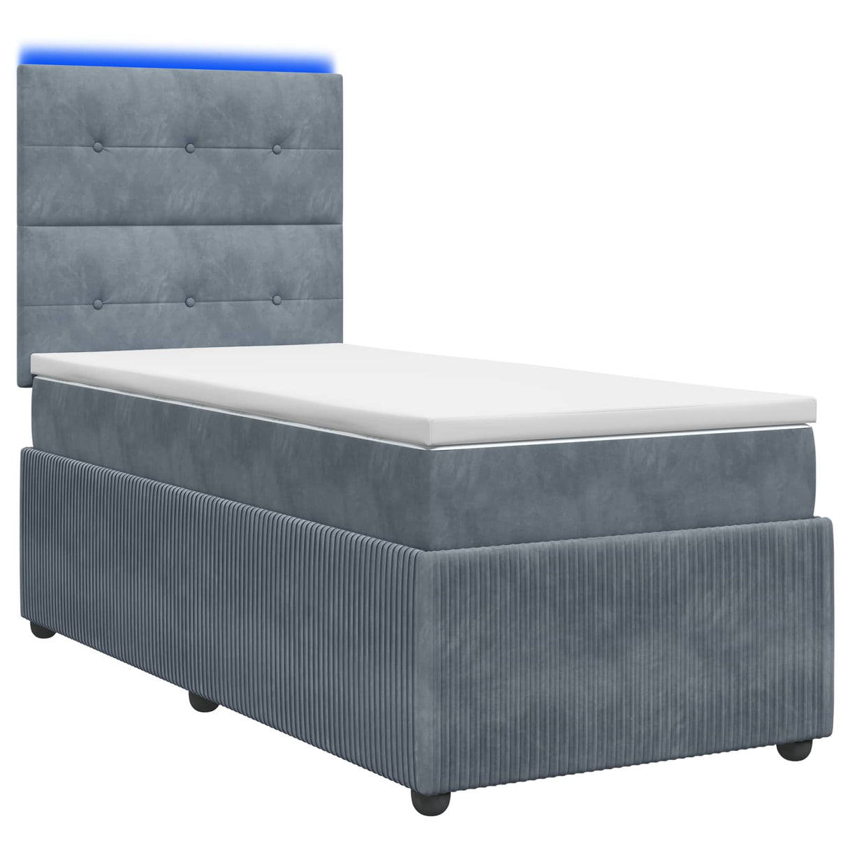 vidaXL LED Boxspringbed met Matras Donkergrijs 90 x 190 cm Fluweel