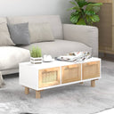 vidaXL Salontafel 80x40x30 cm bewerkt hout en grenenhout wit