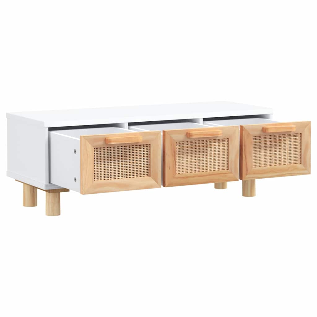 vidaXL Salontafel 80x40x30 cm bewerkt hout en grenenhout wit