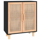 vidaXL Dressoir 60x30x70 cm massief grenenhout en rattan wit
