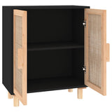 vidaXL Dressoir 60x30x70 cm massief grenenhout en rattan wit