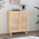 vidaXL Dressoir 60x30x70 cm massief grenenhout en rattan wit