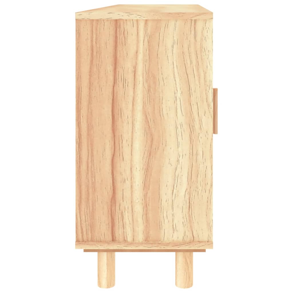 vidaXL Dressoir 105x30x60 cm massief grenenhout en rattan wit