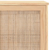 vidaXL Dressoir 105x30x60 cm massief grenenhout en rattan wit